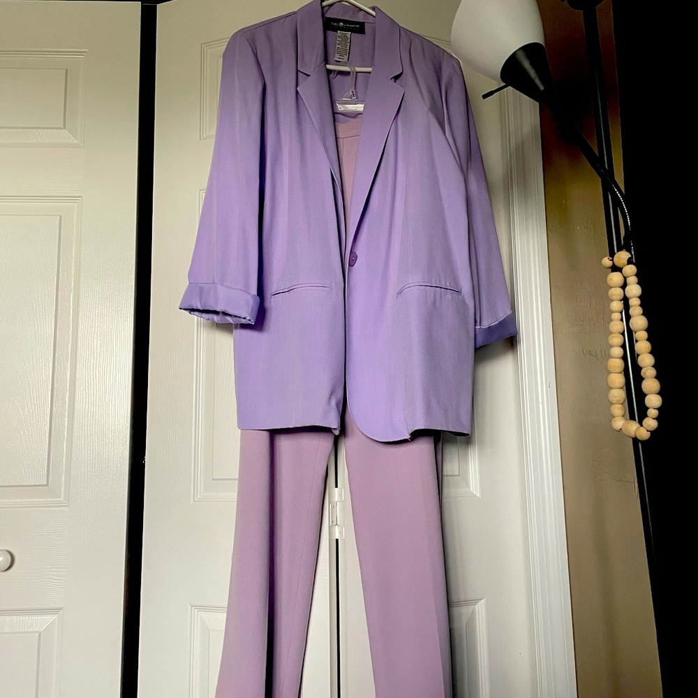 OVERSIZED PASTEL LULAC SUIT SET - soft lilac pink pants with OVERSIZED BLAZER